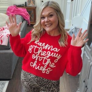 Queen of Sparkles ‘Karma is the guy on the Chiefs’ Sweater